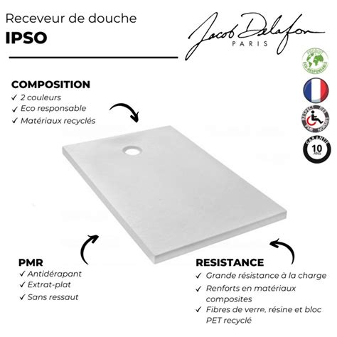 JACOB DELAFON Pack Receveur De Douche 120 X 80 Ipso Rectangle Gris