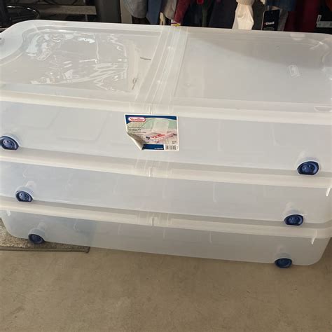 3 X Sterilite 66 Qt Wheeled Under Bed Storage Box For Sale In Carlsbad