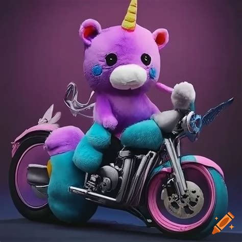 Osito De Peluche Con Alas De Unicornio En Motocicleta On Craiyon