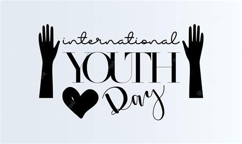 Premium Vector International Youth Day Black Script Calligraphy