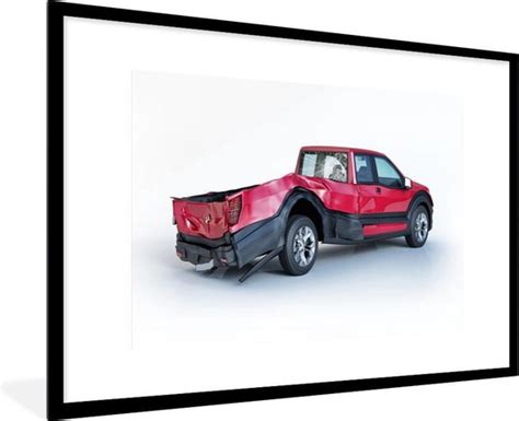 Fotolijst Incl Poster Tekening Van Een Pick Up Als Auto Wrak