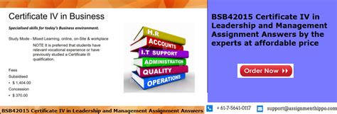 BSB42015 Certificate IV In Leadership And Management Assignment Answers