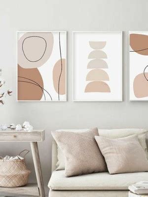 Conjunto 3 Quadros Estilo Escandinavo Abstrato Moderno Elo7