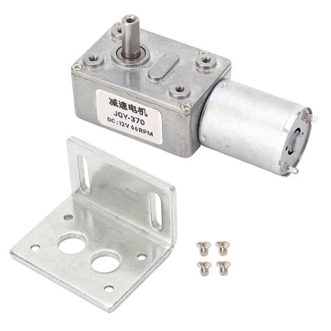 Dc Gear Motor Single Shaft Cw Ccw Self Locking Worm Reduction Motor With Base For Label Printer