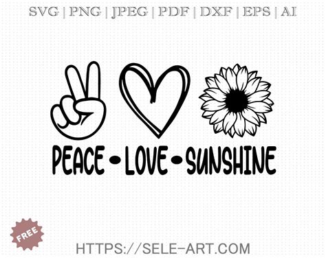 Free Peace Love Sunshine Svg Free Svg With Seleart Peace And Love