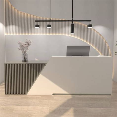 Brayden Studio Braasch Rectangular Laminate Reception Desk With Filing