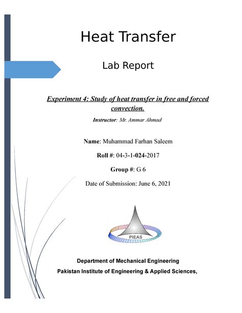 Lab Free Forced Convection Heat Transfer Experiment Study