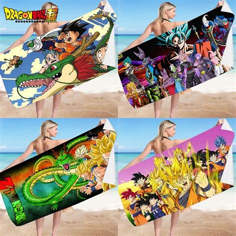 Serviette De Plage Dragon Ball Goku Anime Saisuperb Serviette De Bain D