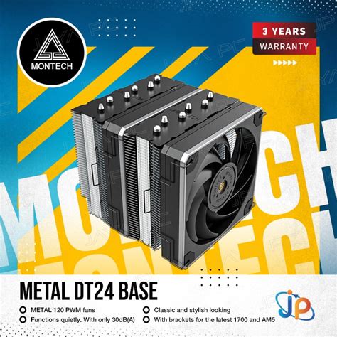 Jual Montech Metal DT24 Base CPU Cooler Fan Dual Tower Shopee Indonesia