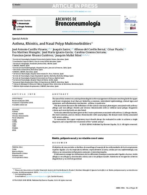 (PDF) Asthma, Rhinitis, and Nasal Polyp Multimorbidities | Alfonso Del ...