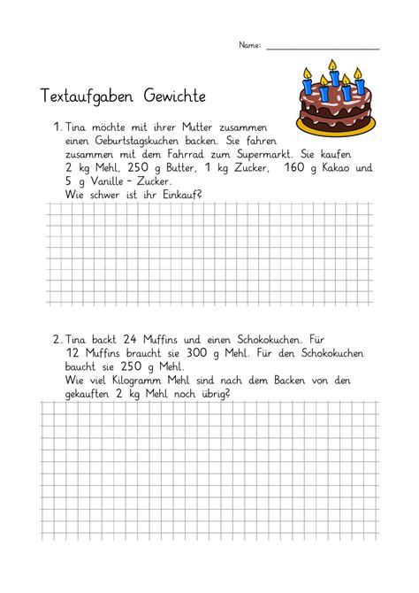 Textaufgaben Klasse Gewichte Kg G Mit L Sungsblatt