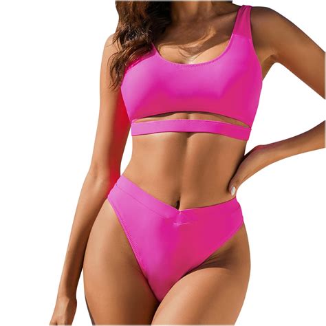 Cutout Sexy Bikini Swimsuits Set Two Pieces Push Up High Waist Bikini