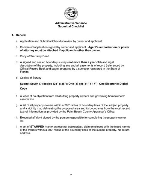 City Of Greenacres Florida Application For Administrative Variance