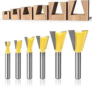 Meihejia 1 4 Inch Shank Dovetail Router Bit Set 6 Sizes Amazon