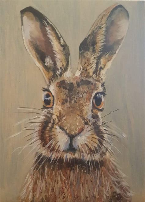 Hare, print, original oil on canvas, painting, wildlife, Irish hare ...