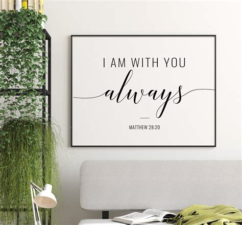 Bible Verse: I Am With You Always Printable Art Matthew 28 | Etsy