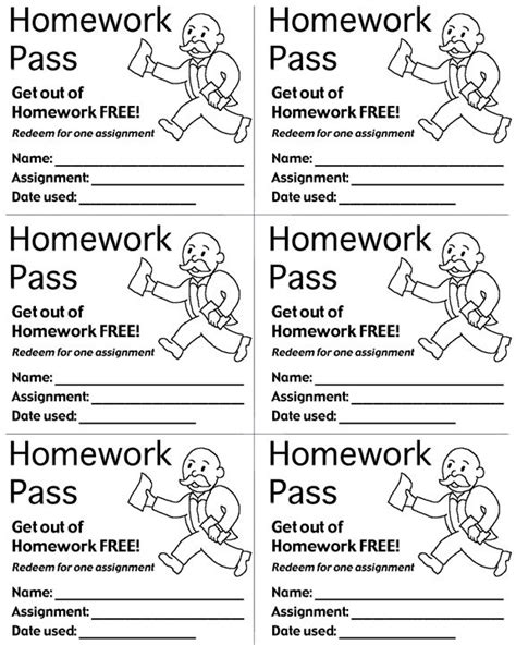 Homework Pass Printable Stephenson