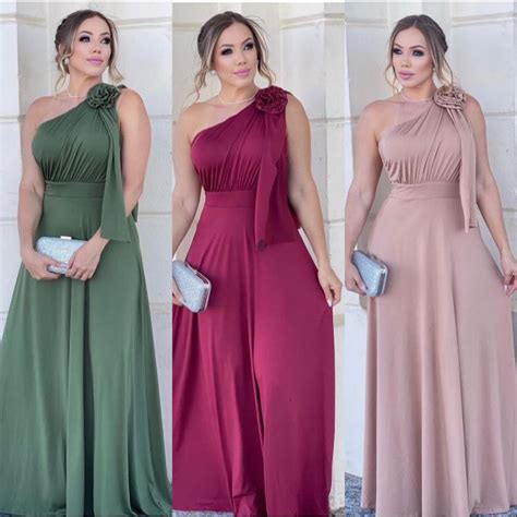 Vestido Longo Social Festa Madrinha Casamento Formatura Shopee Brasil