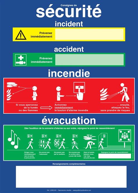 Consigne de sécurité incendie et évacuation ERP et ERT Panneaux de