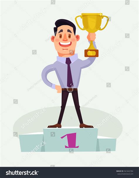 Businessman Character Winner Vector Flat Cartoon Stock Vector (Royalty ...