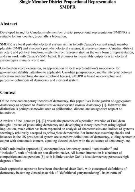 Single Member District Proportional Representation Smdpr Public