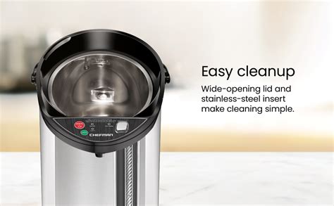 Chefman Electric Hot Water Pot Urn W Auto Manual Dispense Buttons Safety Lock Instant