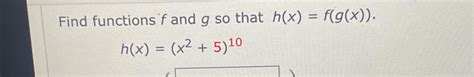 Solved Find Functions F ﻿and G ﻿so That