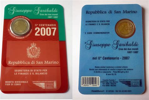 San Marino 2 Euro 2007 Gedenkmünze 200 Geburtstag von Giuseppe