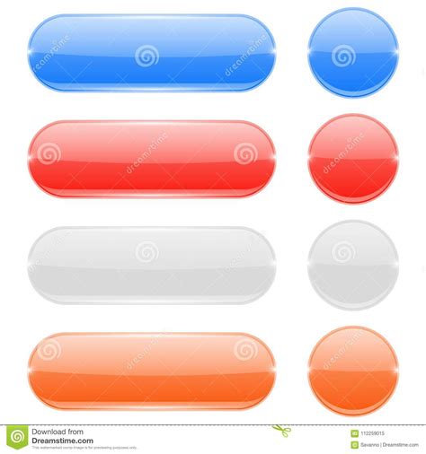 Botones De Cristal Coloreado Iconos Ovales Y Redondos Del Web