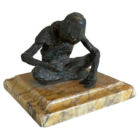 Bronze Naked Lady On Marble Base Signed L Art Bronze Qualite France 1965s At 1stDibs L Art