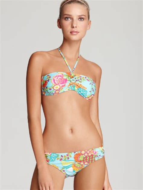 NWT Sz 8 Trina Turk Tokyo Bay Floral Bikini Set Bandeau Top Hipster