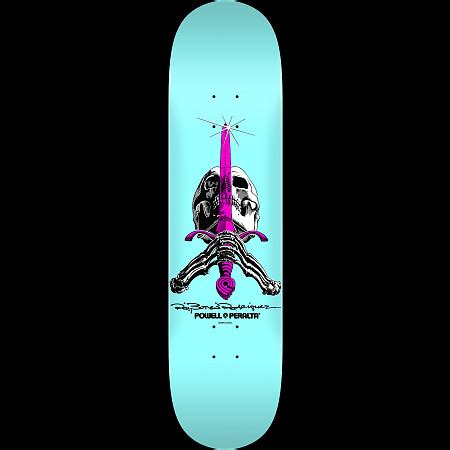 Powell Peralta Skull And Sword Skateboard Deck Pastel Blue 9 X 32 95