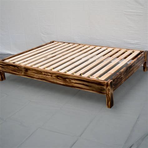 Torched Farmhouse Platform Bed Traditional Platform Frame Etsy