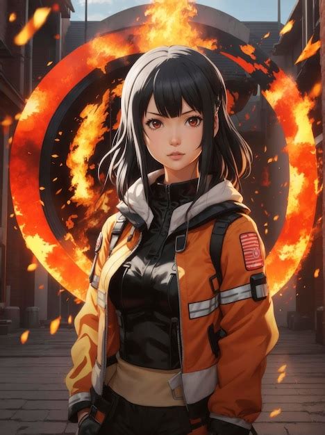 Premium AI Image | Portrait of an Anime Firefighter