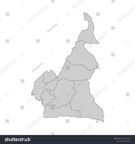 Outline Political Map Cameroon High Detailed Stock Vector (Royalty Free ...