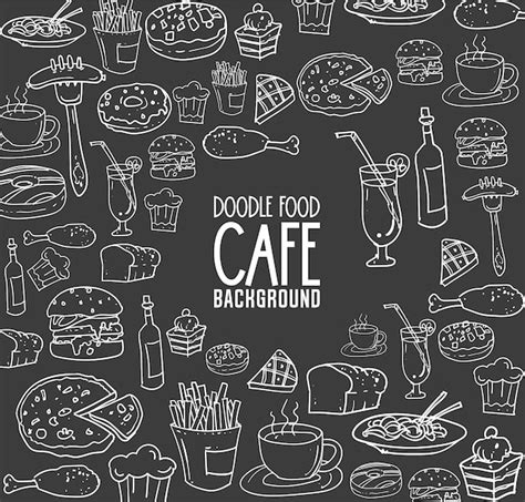 Premium Vector Hand Draw Food Background Element Set Vector Illustration