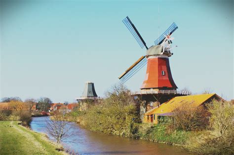 Wallpaper Building Sky River Windmill Mill Tree Deutschland