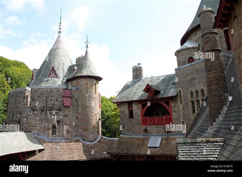 Interior courtyard of Castle or Castell Coch, Cardiff, South Wales, UK Stock Photo - Alamy