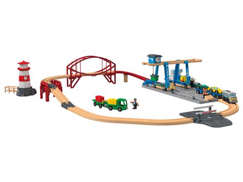 Playtive Containerhafen Eisenbahn Set Aus Echtholz