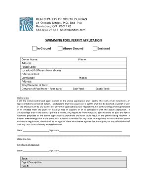 Fillable Online Swimming Pool Bpermitb Application In Ground Above