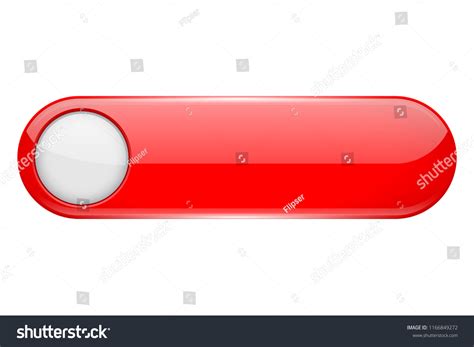 Red Menu Button With White Circle Oval Glass 3d Royalty Free Stock