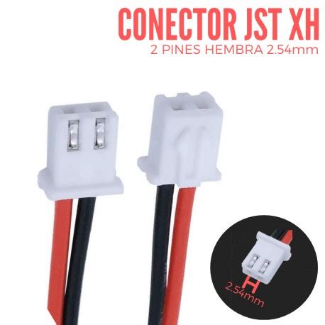 Conector JST XH 2 Pin Hembra De 2 54mm Con Cable