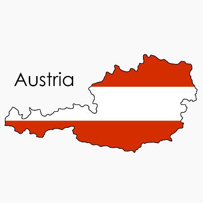 Outline Drawing Of Austria Flag Map Stock Illustration - Download Image ...