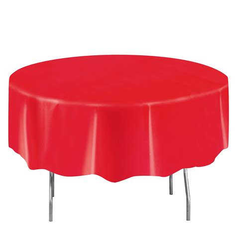 Plastic Round Tablecloth 84 In Ravishing Red 1ct Walmart