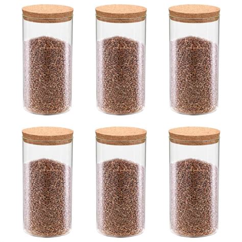 Storage Glass Jars With Cork Lid Pcs Ml