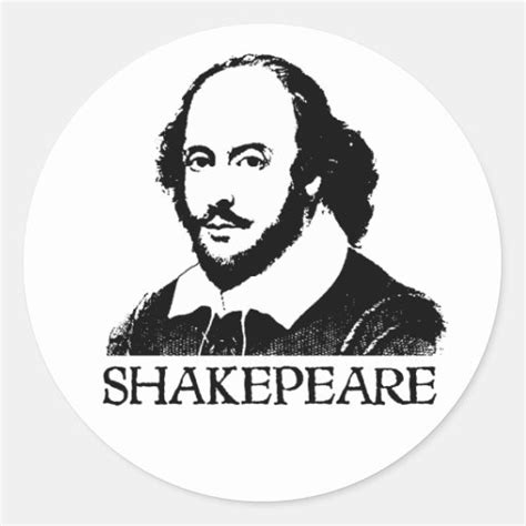 William Shakespeare Classic Round Sticker Zazzle