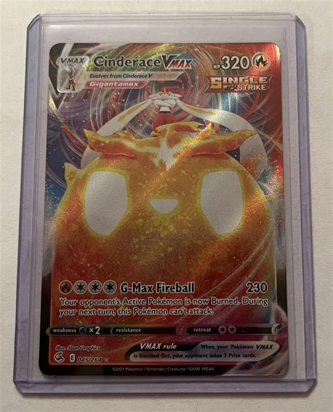 Pokémon TCG Cinderace VMAX Fusion Strike 045 264 Holo Ultra Rare eBay