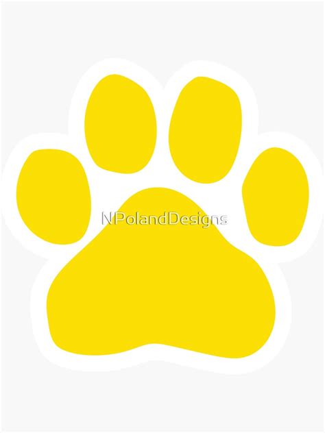 "Yellow Paw Print Sticker" Sticker by NPolandDesigns | Redbubble