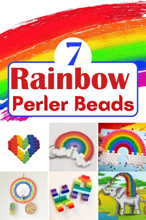 7 Rainbow Perler Bead Patterns For Colorful Creations DIY Crafts