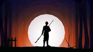 premium vector knight  spear spearman  night background
